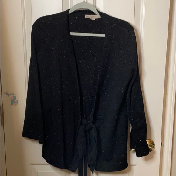 LOFT black cardigan ties in front size XS - Picture 3 of 7